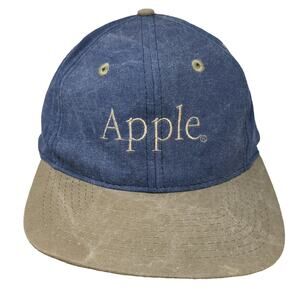 Kati Baseball Cap Blue One Size Apple Logo Slideback Two Tone Hat Vintage